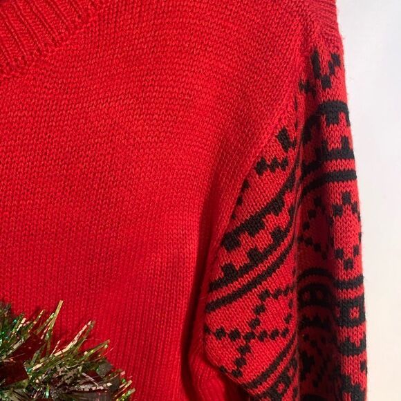 No Boundaries Ruby Red Wreath Plush Reindeer Ugly Sweater 3D - Picture 7 of 13